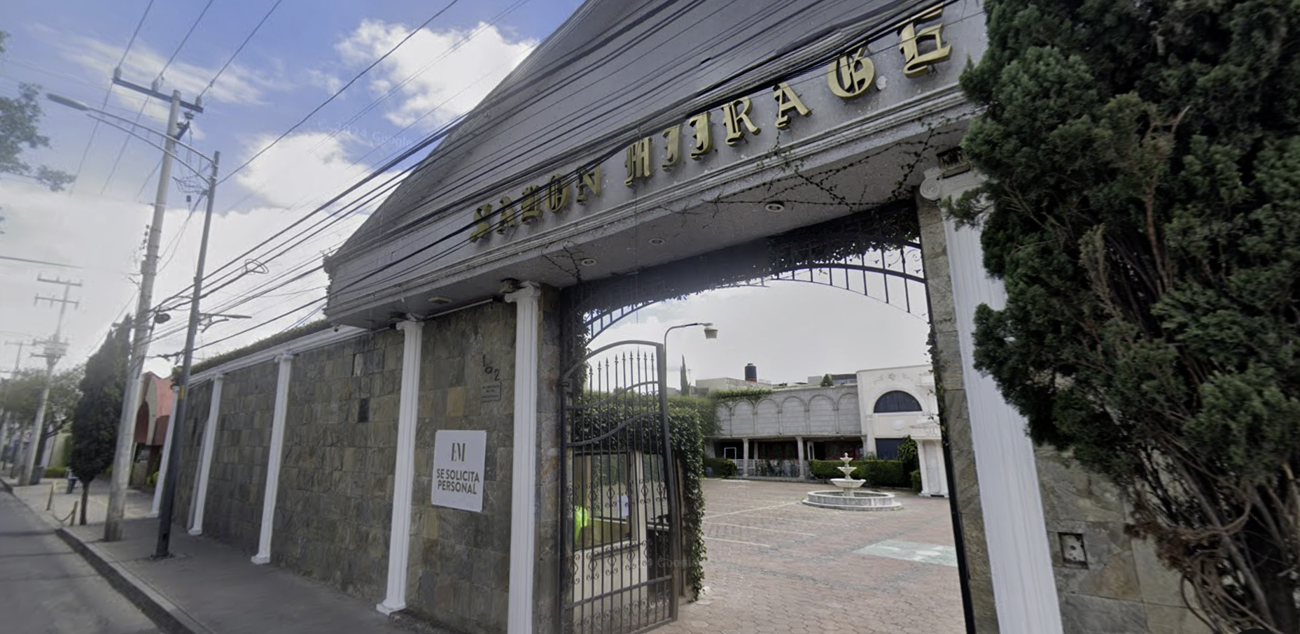 The venue's front gate at street-view.